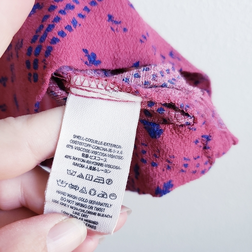 Free People Look Through Pink Fruit Punch Combo Crinkle Bohemian Top - Picture 8 of 9